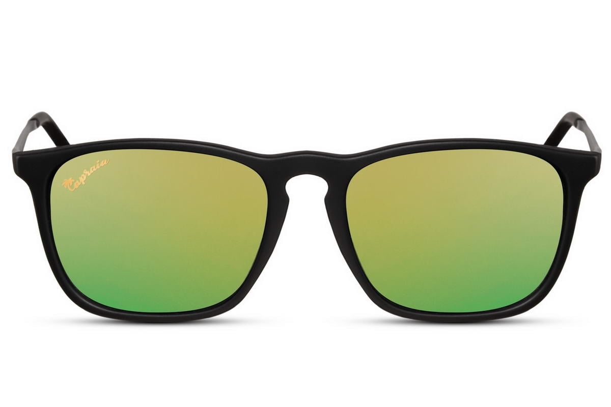 Unisex Sonnenbrille - Vollrand schwarz - grüne polarisierte Gläser 1 Unisex Sonnenbrille - Vollrand schwarz - grüne polarisierte Gläser