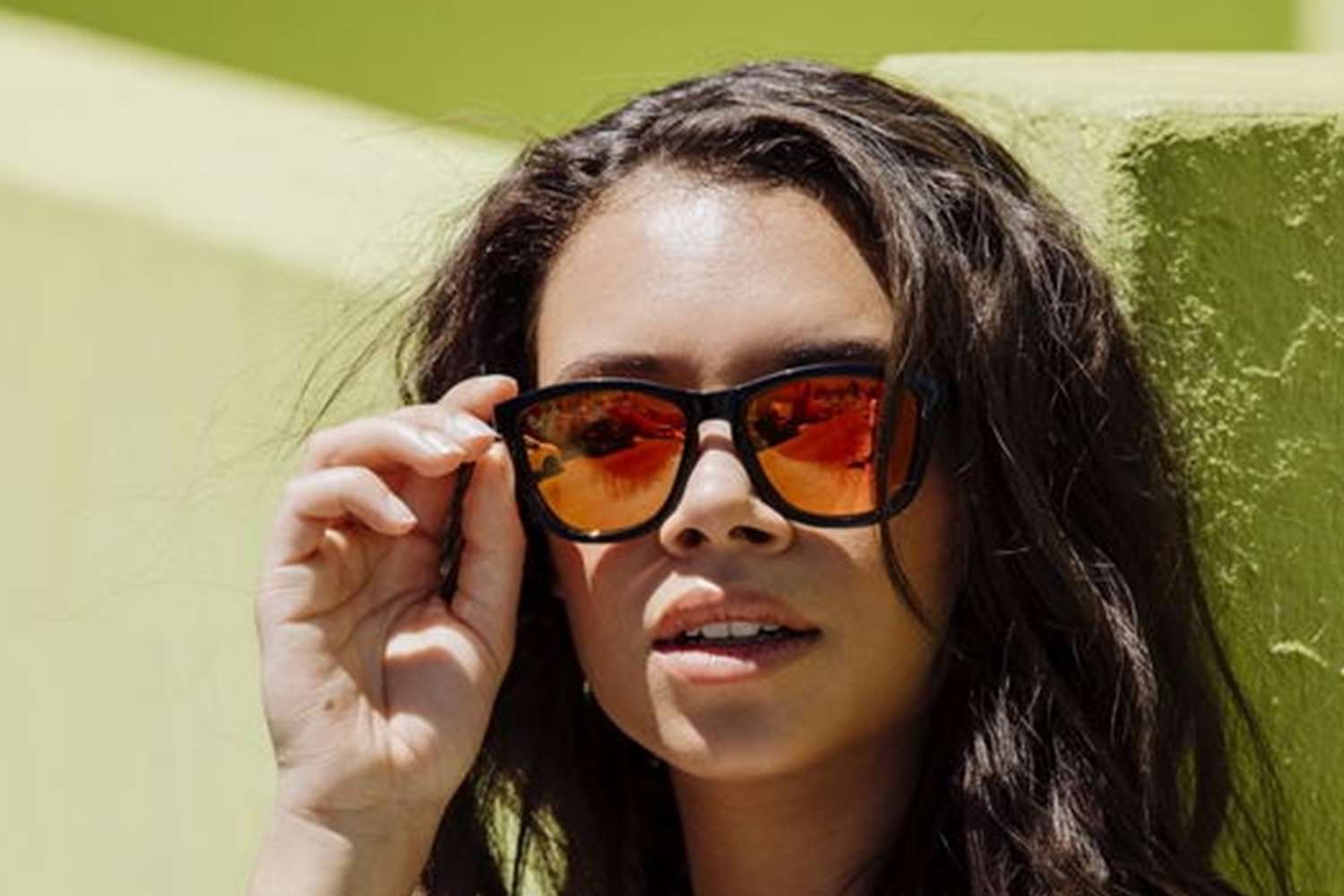 Unisex Sonnenbrille - Vollrand schwarz - orange polarisierte Gläser 2 Unisex Sonnenbrille - Vollrand schwarz - orange polarisierte Gläser – Bild 2