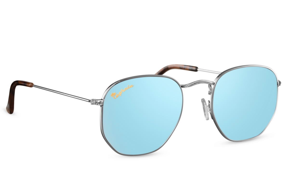 Leichte Unisex Sonnenbrille - Fassung silber - blaue polarisierte Gläser 4 Leichte Unisex Sonnenbrille - Fassung silber - blaue polarisierte Gläser – Bild 4