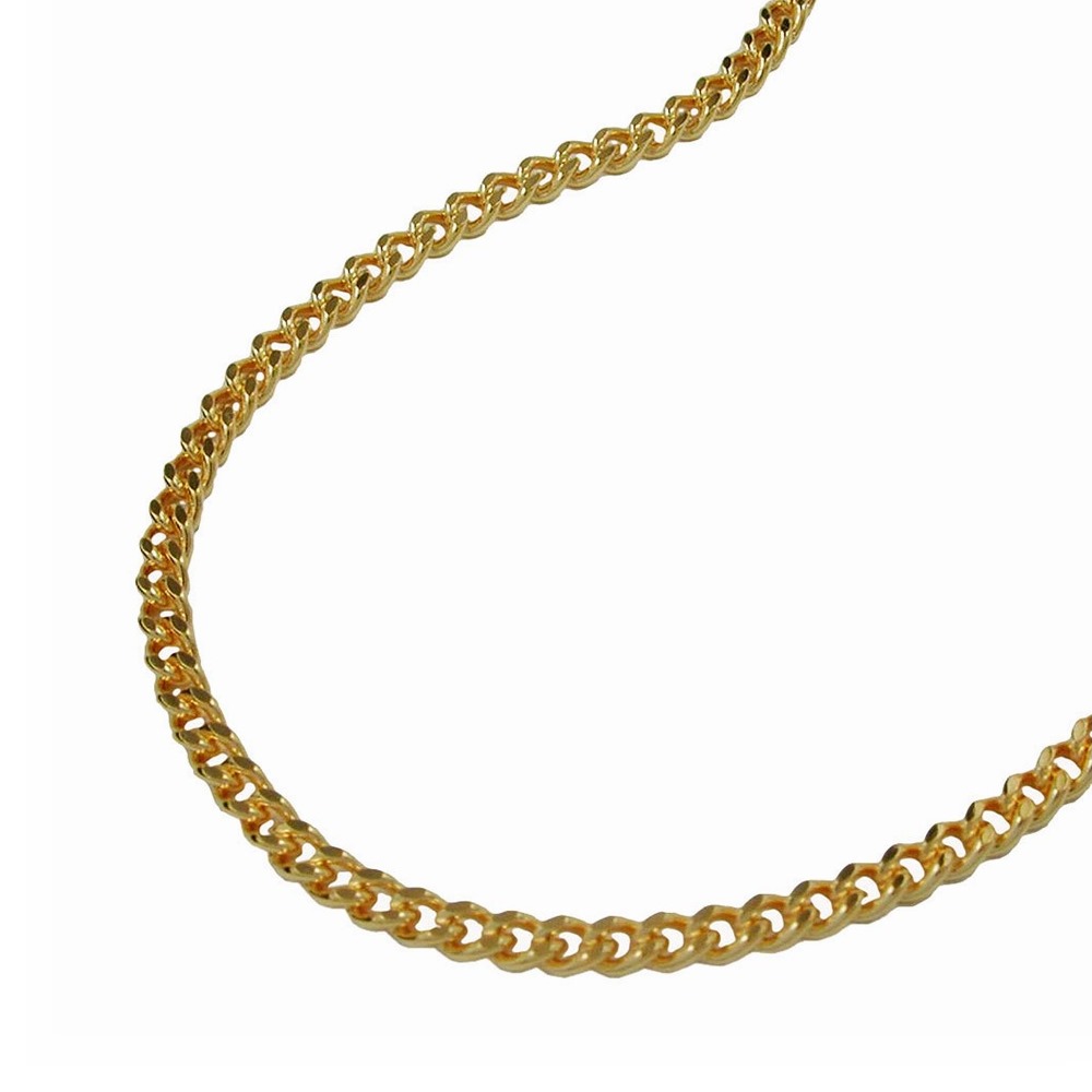 Flachpanzerkette 1,6mm diamantiert hochwertig Doublé vergoldet 50cm 1 Flachpanzerkette 1,6mm diamantiert hochwertig Doublé vergoldet 50cm