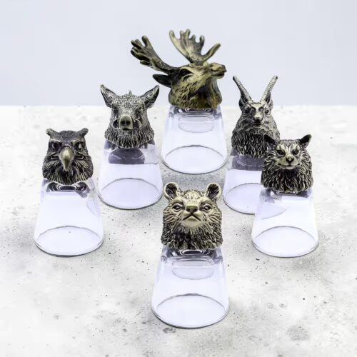 Schmuck, Lampen, Gläser, Glücksbringer, Räuchergefäße, Wandekoration & Sonnenbrillen - NaTs TrendSpot 33 Besondere Schnapsgläser & Likörgläser (50 ml) Set 6 Stück – Antikbronze