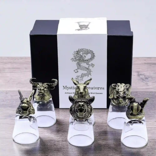 Ausgefallene Schnapsgläser & Likörgläser - 6 Stück 50 ml – Antikbronze