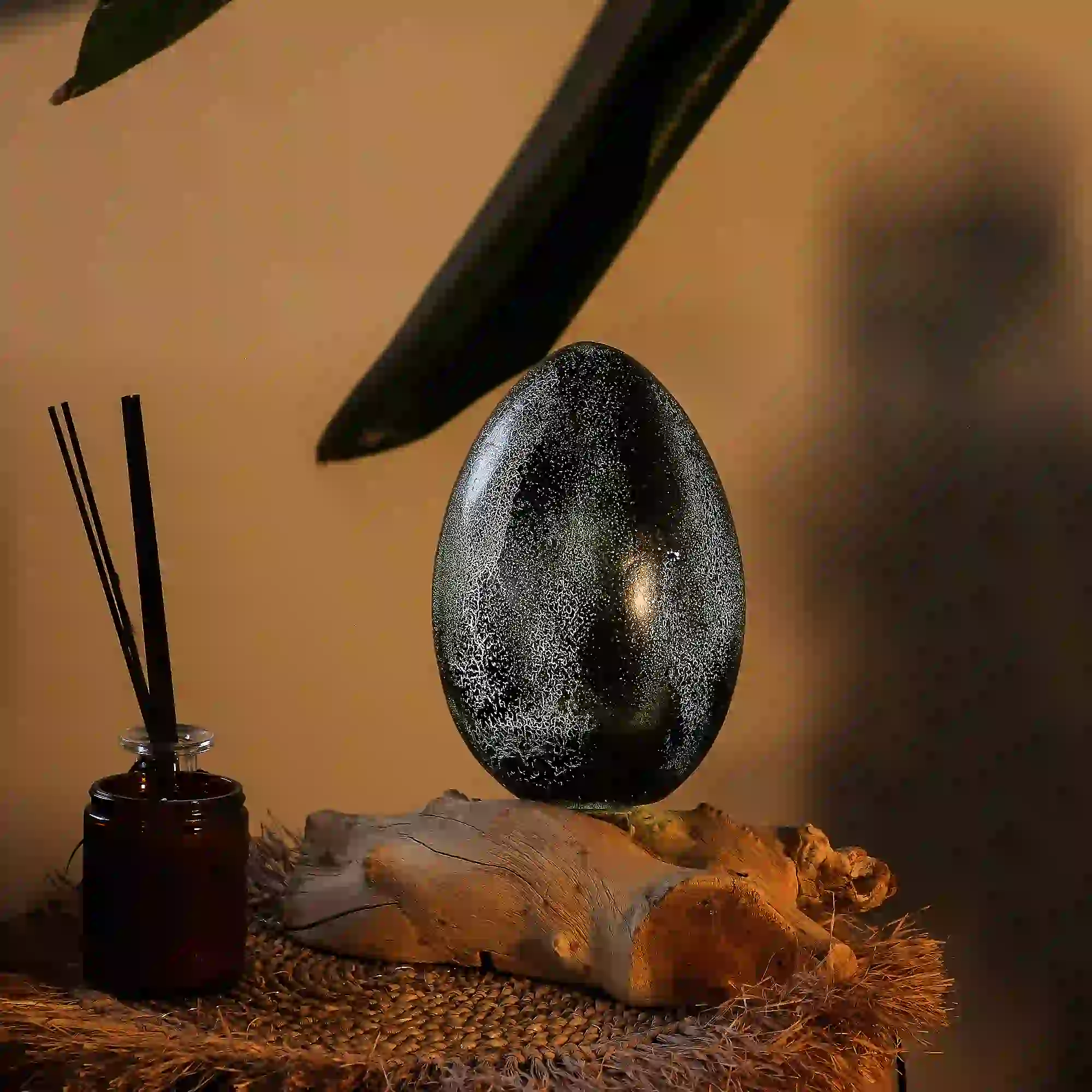 Tischlampe Lava, Nachttischlampe 30cm x 20cm oval auf Naturholz - grey 5 Tischlampe Lava, Nachttischlampe 30cm x 20cm oval auf Naturholz - grey – Bild 5