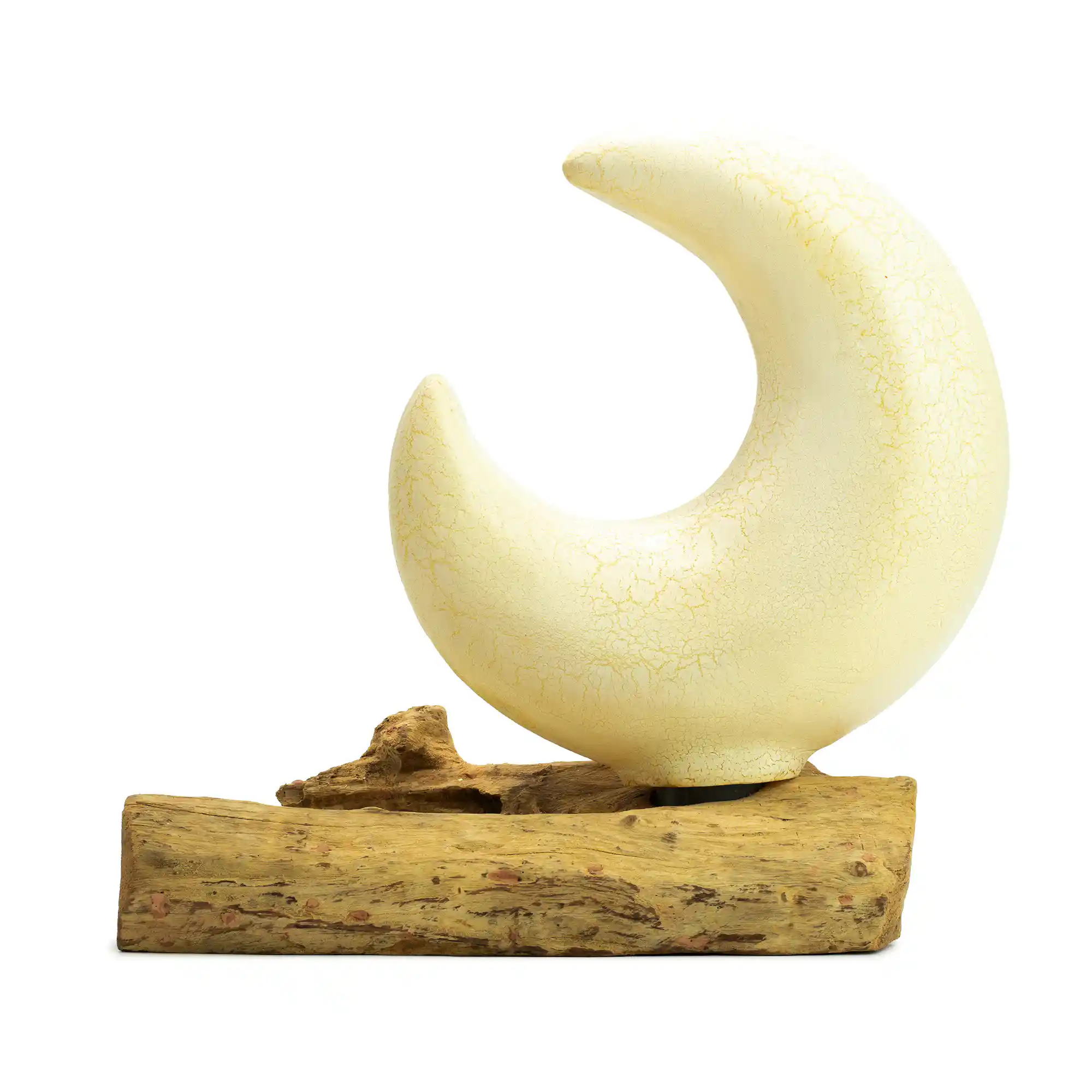 Tischlampe Halbmond 30cm x 27cm Nachttischlampe auf Treibholz - gelb 5 Tischlampe Halbmond 30cm x 27cm Nachttischlampe auf Treibholz - gelb – Bild 5